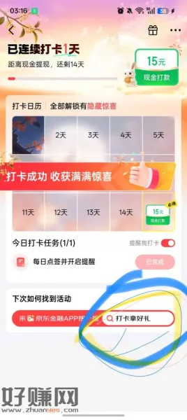 打卡15毛