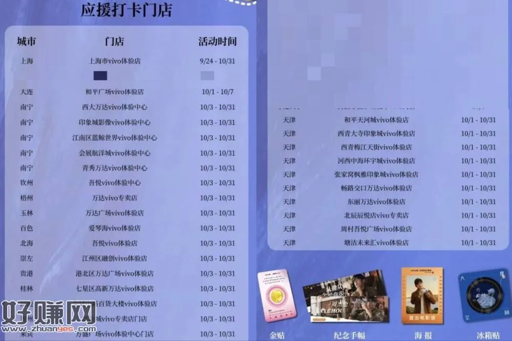 vivo门店 打咔领周杰伦周边