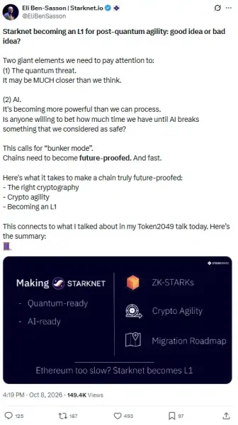 StarkWare CEO最新演讲：以太坊升级太慢，Starknet考虑独立？